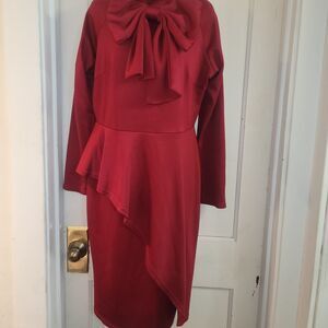 Red bow dress form fitted XL